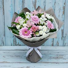 Букет цветов из:  Герберы, Альстромерии и Хризантемы в Советском Республики Марий Эл