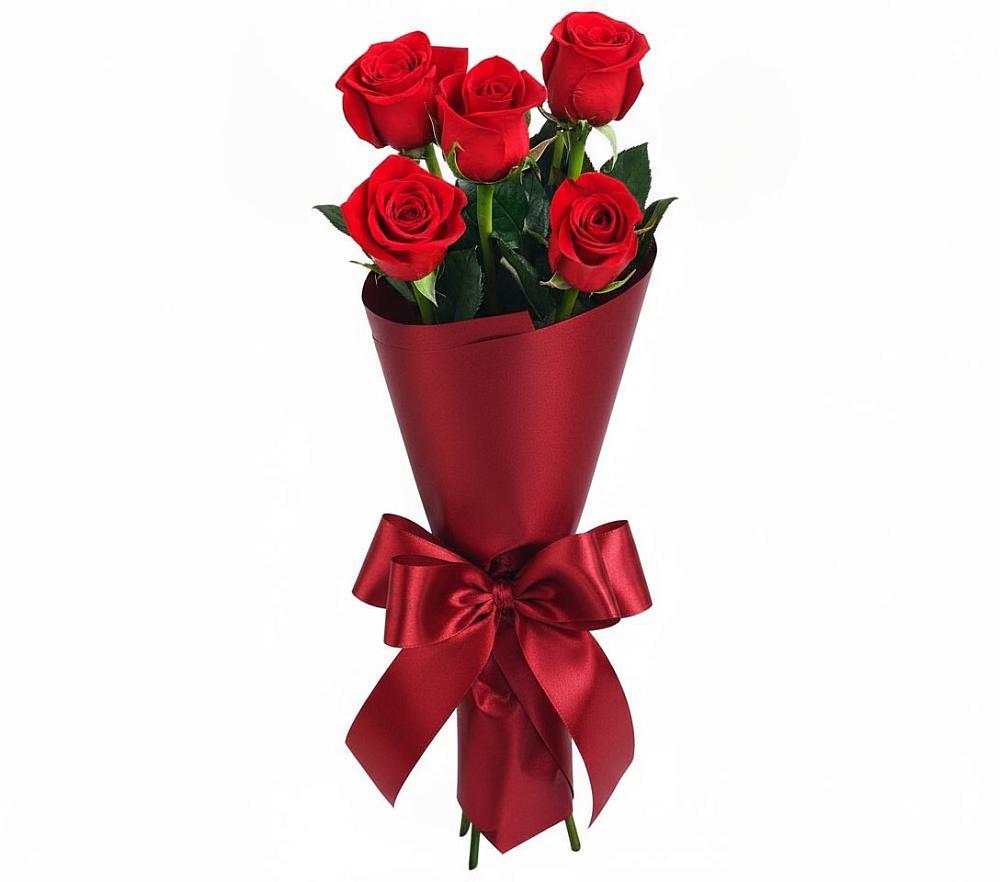 Букет 5 Красных роз Эдлесс Лав в Советском Республики Марий Эл