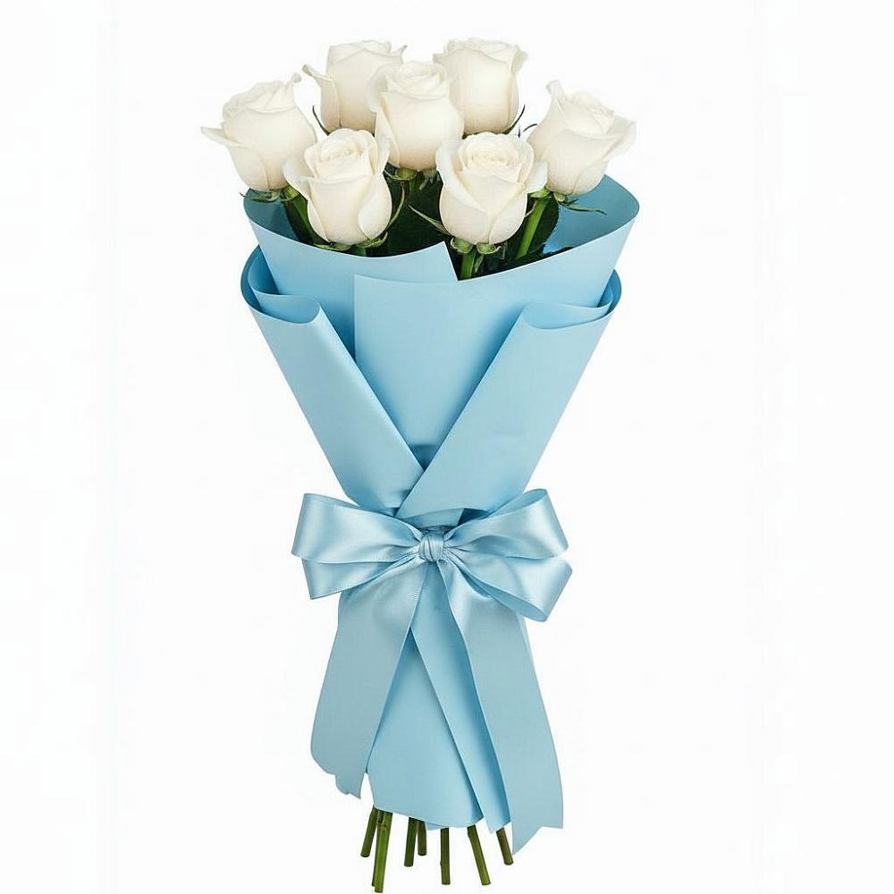 Букет 7 белых роз Проуд в Советском Республики Марий Эл