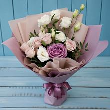 Букет цветов из:  Розы и Лизиантусы #REPLACE_PRED# Советском Республики Марий Эл