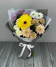 Букет цветов из:  Розы, Герберы и Хризантемы #REPLACE_PRED# Советском Республики Марий Эл