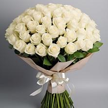 Букет 101 беля роза Белоснежка в Советском Республики Марий Эл