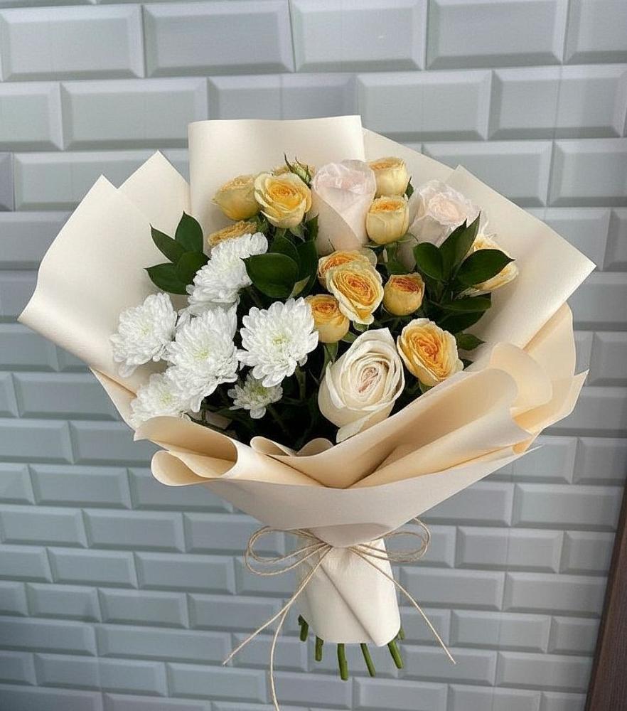 Букет цветов из: Розы и Хризантемы в Советском Республики Марий Эл