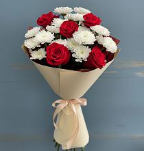 Букет цветов из:  Розы и Хризантемы #REPLACE_PRED# Советском Республики Марий Эл