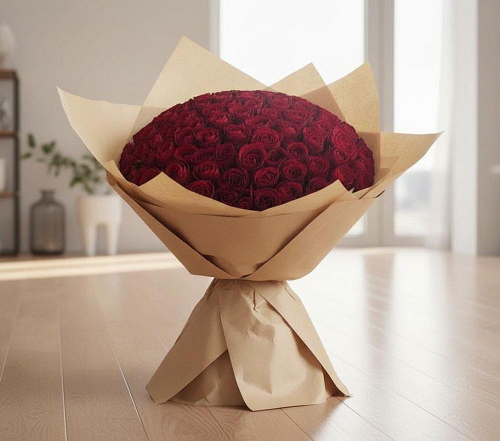 Букет 101 Красная роза в Советском Республики Марий Эл