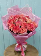 Букет 15 Розовых роз Равель в Советском Республики Марий Эл