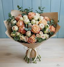 Букет цветов из:  Альстромерии и Розы #REPLACE_PRED# Советском Республики Марий Эл