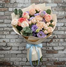 Букет цветов из:  Розы, Лизиантусы и Гвоздики #REPLACE_PRED# Советском Республики Марий Эл
